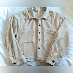 Corduroy Button Up Cropped Jacket
